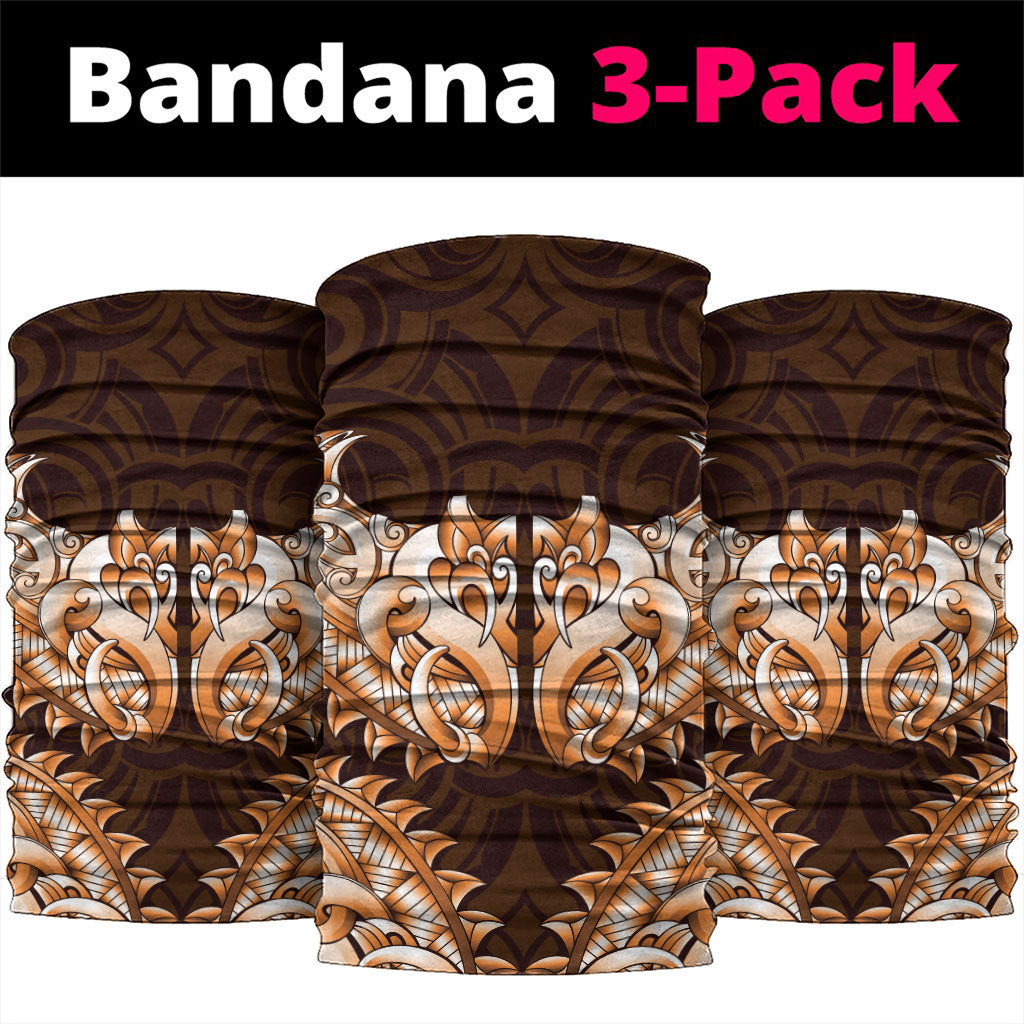 New Zealand Ta Moko Neck Gaiter Aotearoa Maori Chest Tattoo Orange