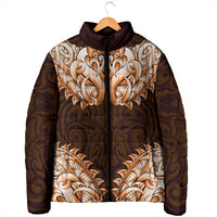 New Zealand Ta Moko Padded Jacket Aotearoa Maori Chest Tattoo Orange