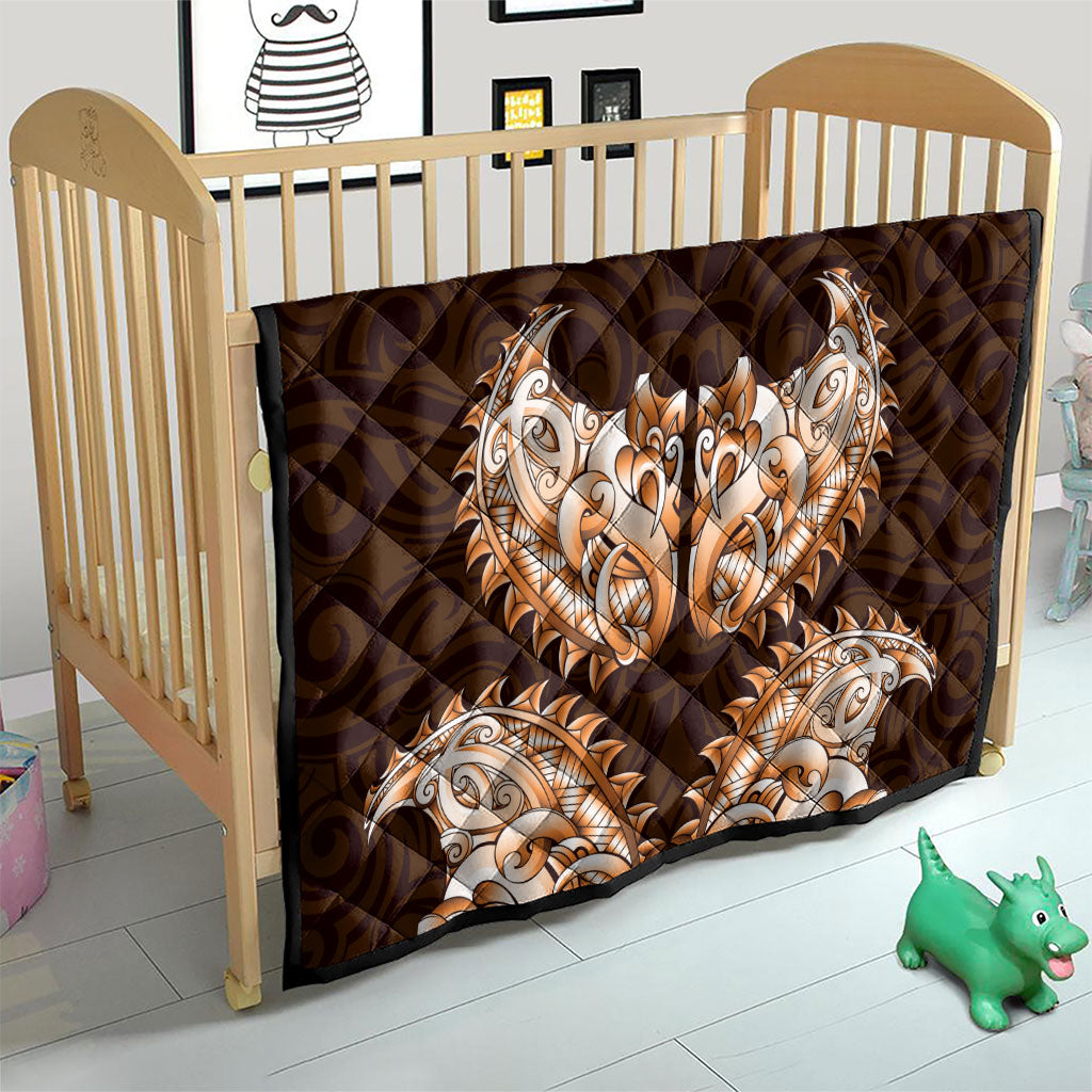 New Zealand Ta Moko Quilt Aotearoa Maori Chest Tattoo Orange