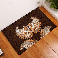 New Zealand Ta Moko Rubber Doormat Aotearoa Maori Chest Tattoo Orange