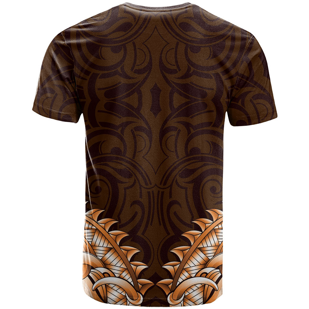 New Zealand Ta Moko T Shirt Aotearoa Maori Chest Tattoo Orange