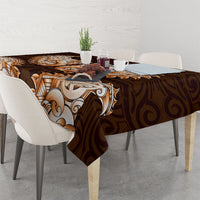 New Zealand Ta Moko Tablecloth Aotearoa Maori Chest Tattoo Orange