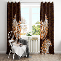 New Zealand Ta Moko Window Curtain Aotearoa Maori Chest Tattoo Orange