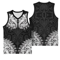 New Zealand Ta Moko Basketball Jersey Aotearoa Maori Chest Tattoo Black