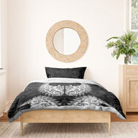 New Zealand Ta Moko Bedding Set Aotearoa Maori Chest Tattoo Black
