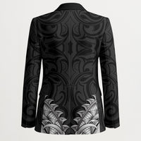 New Zealand Ta Moko Blazer Aotearoa Maori Chest Tattoo Black
