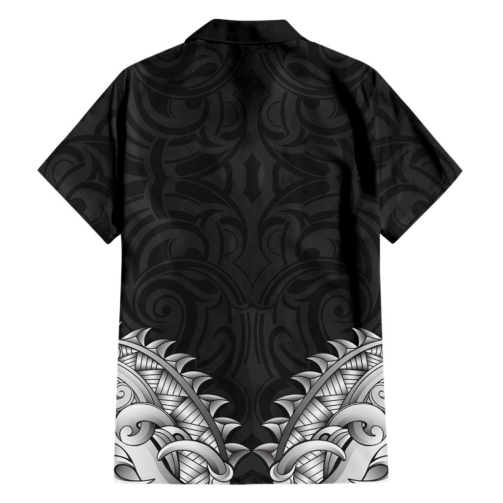 New Zealand Ta Moko Hawaiian Shirt Aotearoa Maori Chest Tattoo Black