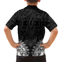 New Zealand Ta Moko Kid Hawaiian Shirt Aotearoa Maori Chest Tattoo Black