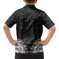 New Zealand Ta Moko Kid Hawaiian Shirt Aotearoa Maori Chest Tattoo Black LT14 - Polynesian Pride