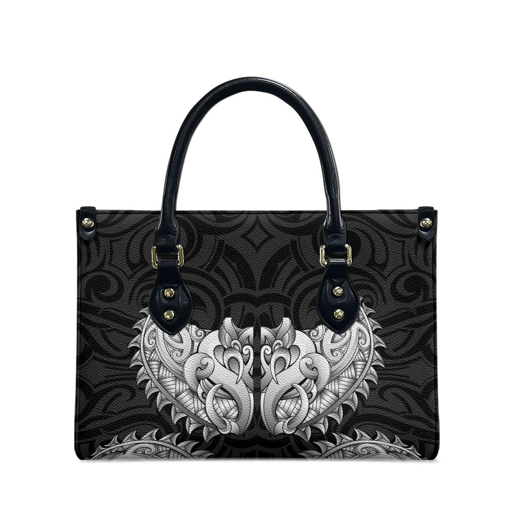 New Zealand Ta Moko Leather Bag Aotearoa Maori Chest Tattoo Black
