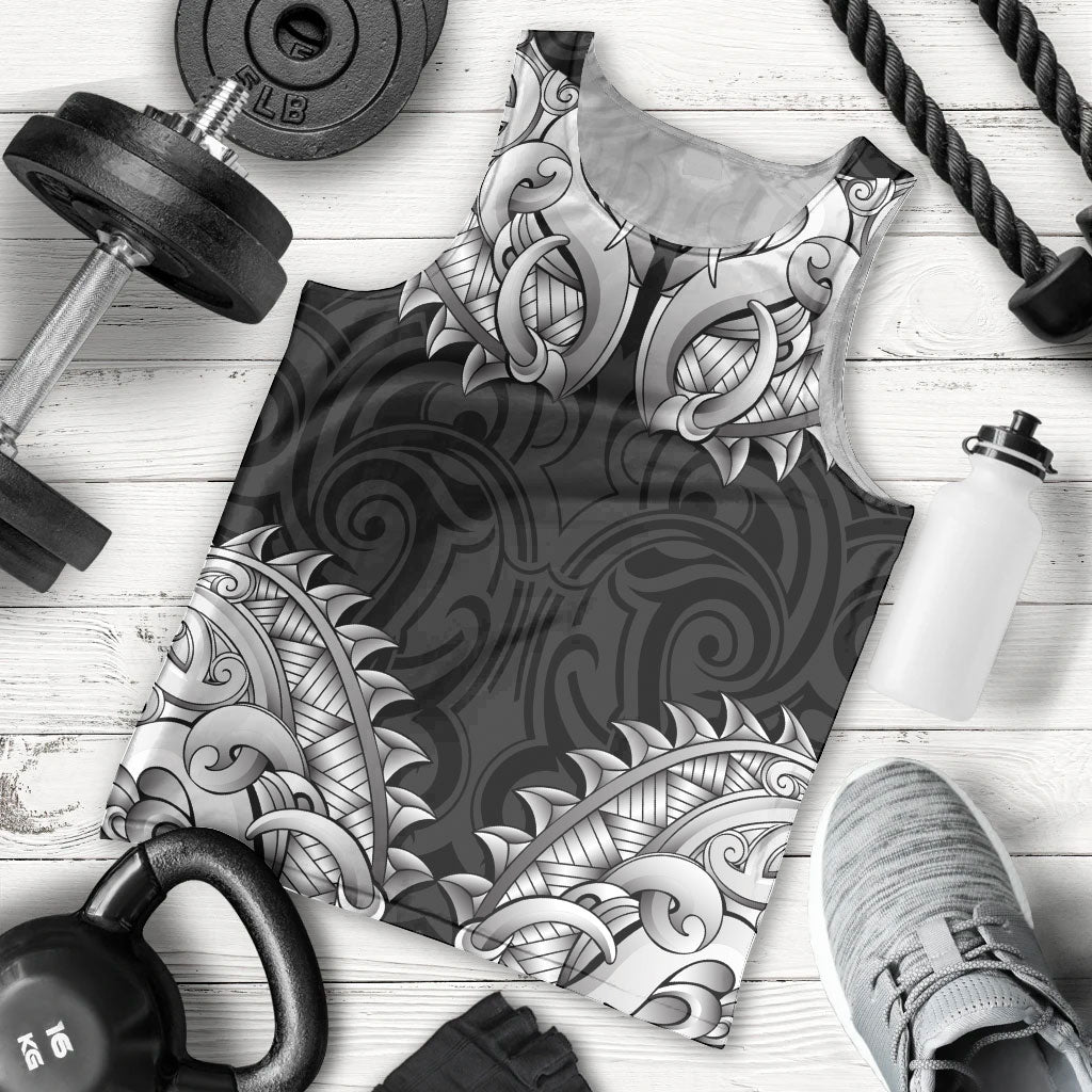 New Zealand Ta Moko Men Tank Top Aotearoa Maori Chest Tattoo Black