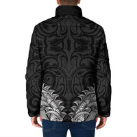New Zealand Ta Moko Padded Jacket Aotearoa Maori Chest Tattoo Black