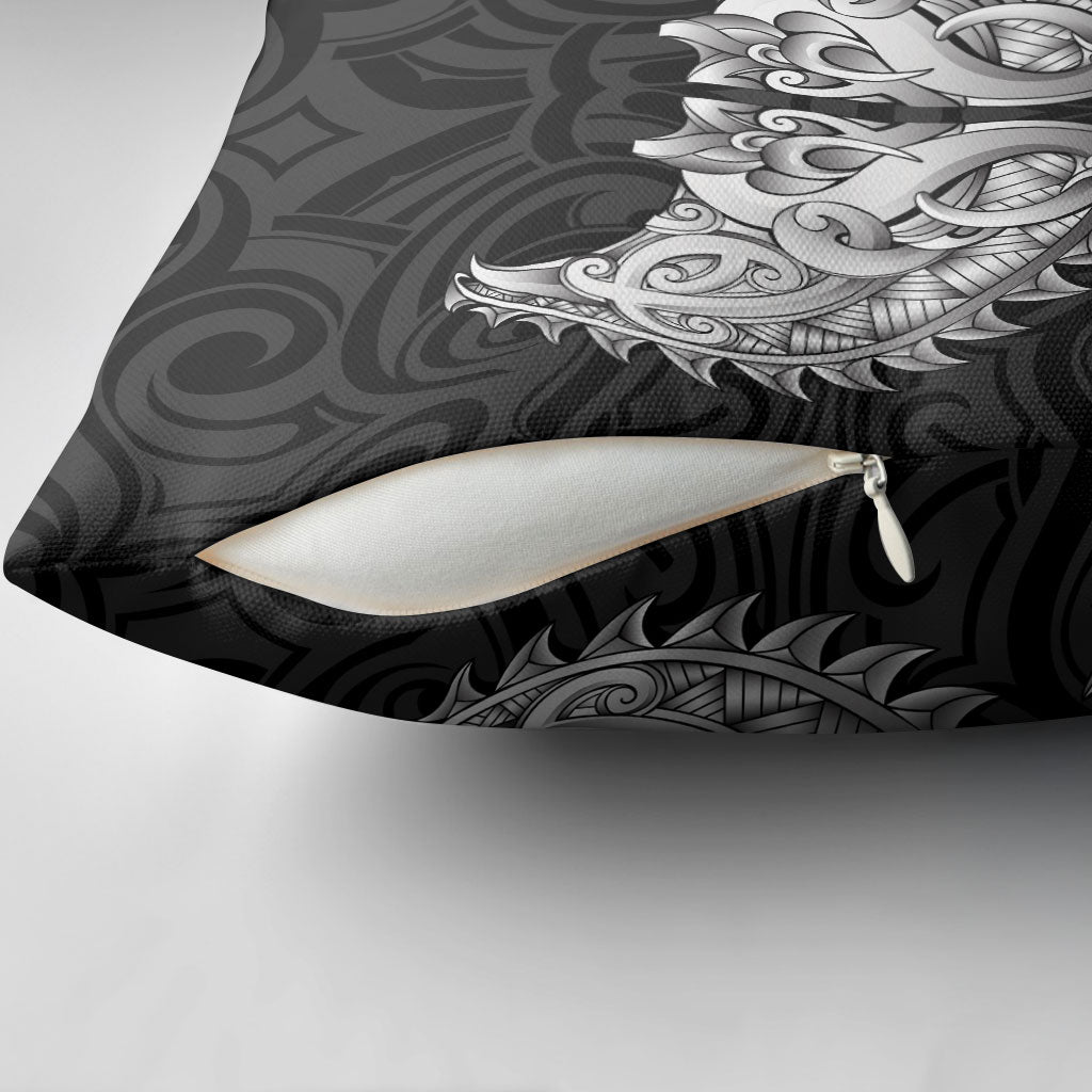 New Zealand Ta Moko Pillow Cover Aotearoa Maori Chest Tattoo Black
