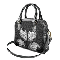 New Zealand Ta Moko Shoulder Handbag Aotearoa Maori Chest Tattoo Black