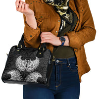 New Zealand Ta Moko Shoulder Handbag Aotearoa Maori Chest Tattoo Black