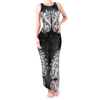 New Zealand Ta Moko Tank Maxi Dress Aotearoa Maori Chest Tattoo Black