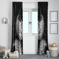 New Zealand Ta Moko Window Curtain Aotearoa Maori Chest Tattoo Black