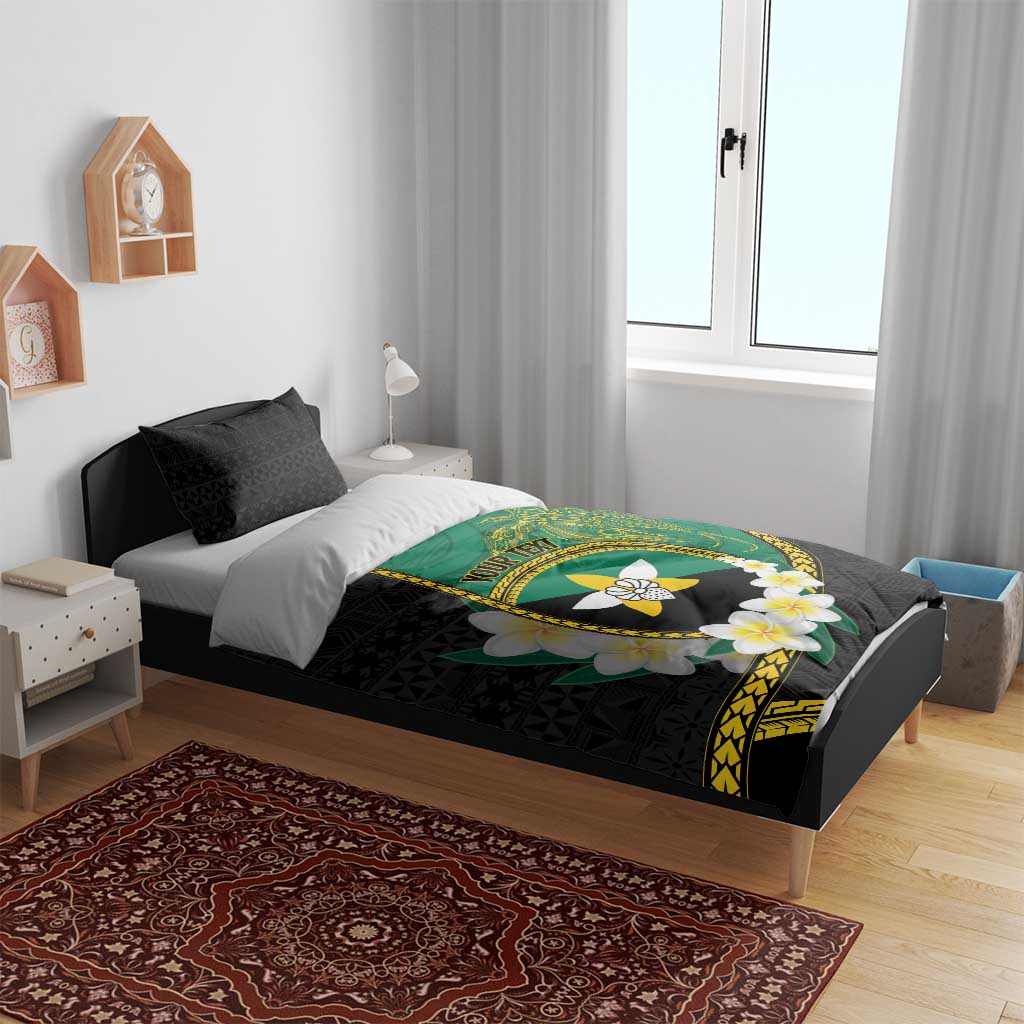 Personalised PNG Enga Provins Bedding Set Papua New Guinea Plumeria Melanesian Pattern - Polynesian Pride