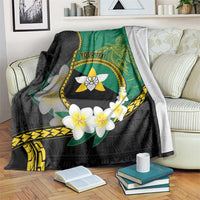 Personalised PNG Enga Provins Blanket Papua New Guinea Plumeria Melanesian Pattern LT14 Black - Polynesian Pride