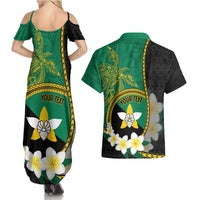 Personalised PNG Enga Provins Couples Matching Summer Maxi Dress and Hawaiian Shirt Papua New Guinea Plumeria Melanesian Pattern LT14 - Polynesian Pride