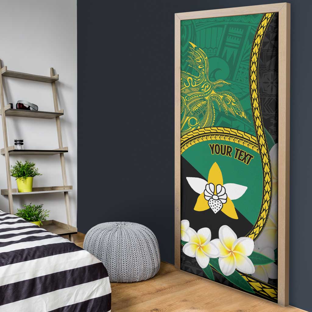 Personalised PNG Enga Provins Door Cover Papua New Guinea Plumeria Melanesian Pattern LT14 - Polynesian Pride
