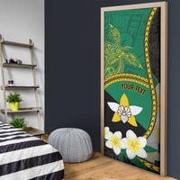 Personalised PNG Enga Provins Door Cover Papua New Guinea Plumeria Melanesian Pattern LT14 - Polynesian Pride