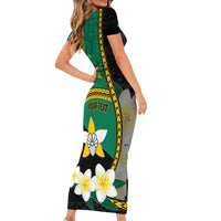 Personalised PNG Enga Provins Family Matching Short Sleeve Bodycon Dress and Hawaiian Shirt Papua New Guinea Plumeria Melanesian Pattern LT14 - Polynesian Pride