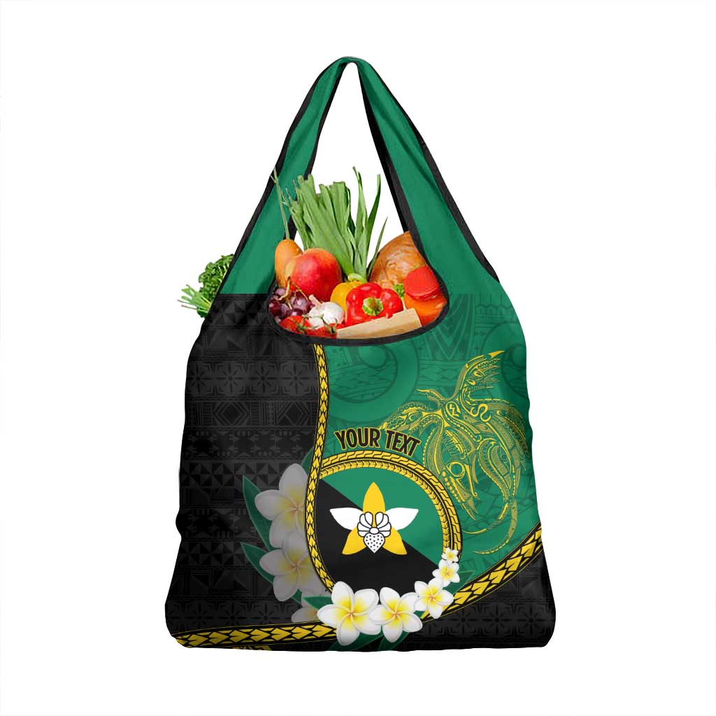 Personalised PNG Enga Provins Grocery Bag Papua New Guinea Plumeria Melanesian Pattern LT14 1-pack One Size Black - Polynesian Pride