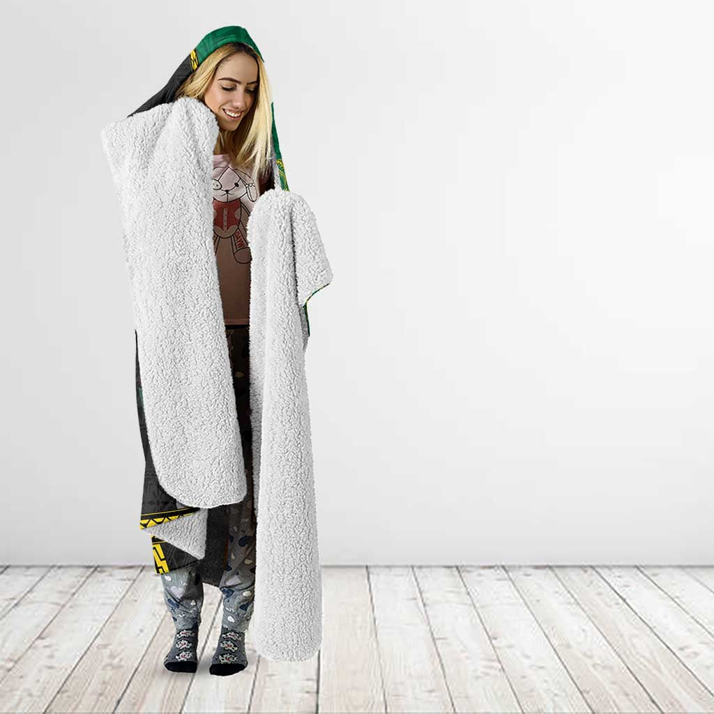 Personalised PNG Enga Provins Hooded Blanket Papua New Guinea Plumeria Melanesian Pattern - Polynesian Pride
