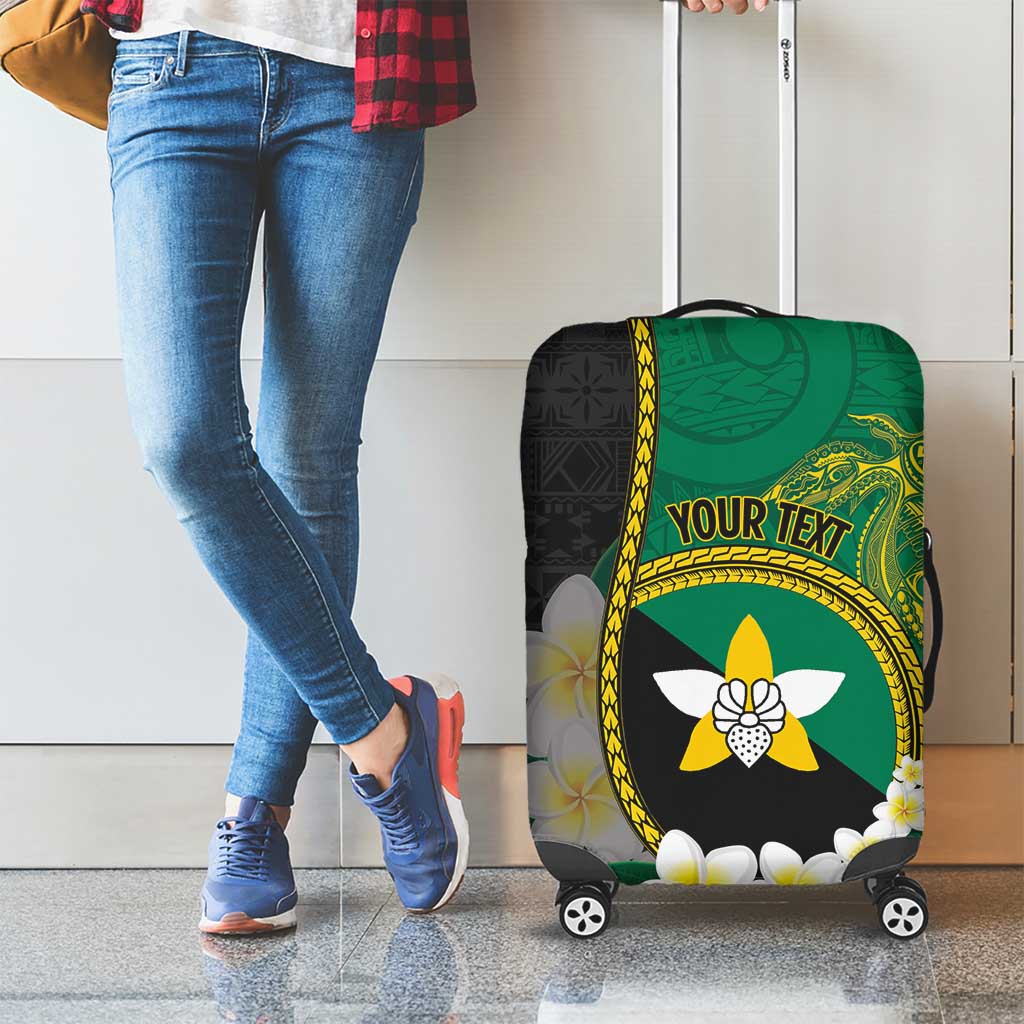 Personalised PNG Enga Provins Luggage Cover Papua New Guinea Plumeria Melanesian Pattern - Polynesian Pride