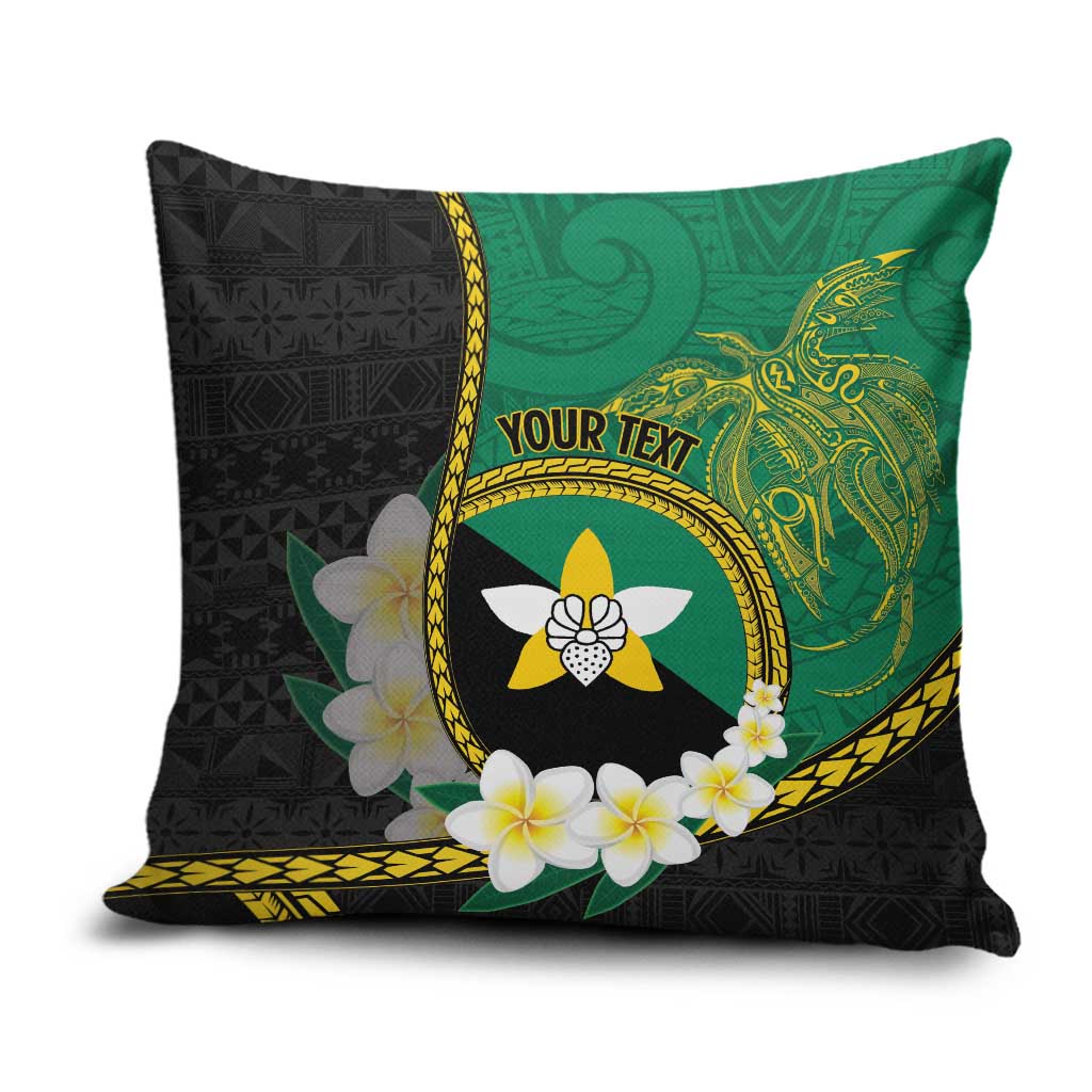 Personalised PNG Enga Provins Pillow Cover Papua New Guinea Plumeria Melanesian Pattern LT14 Black - Polynesian Pride