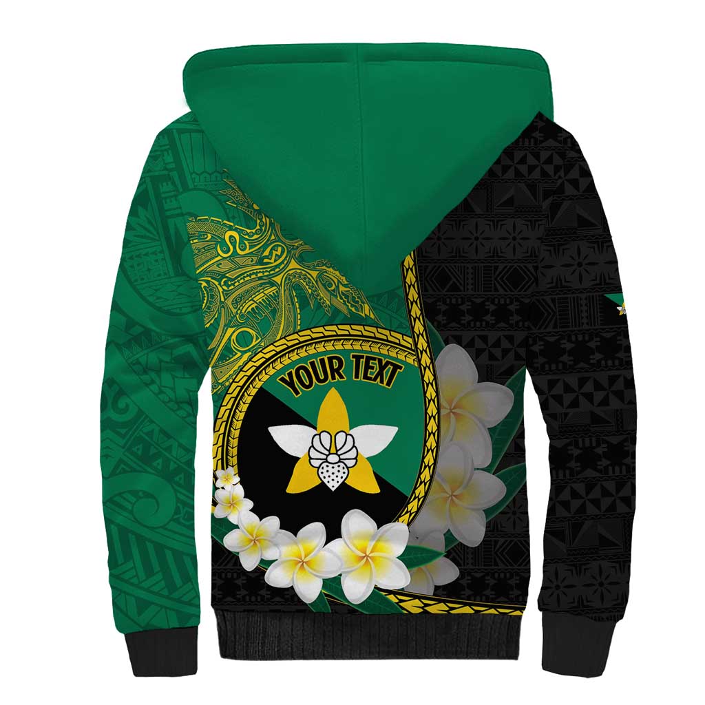 Personalised PNG Enga Provins Sherpa Hoodie Papua New Guinea Plumeria Melanesian Pattern - Polynesian Pride