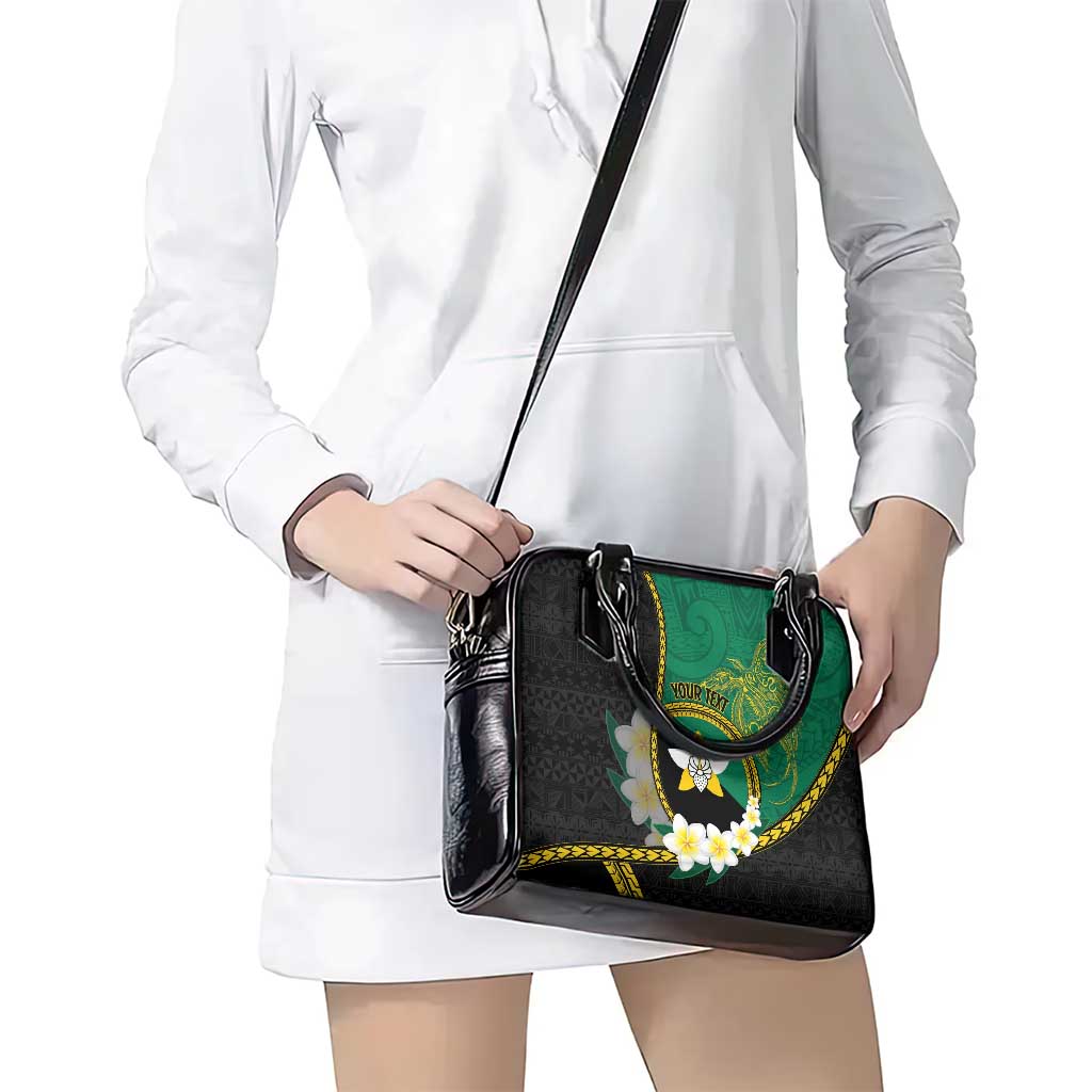 Personalised PNG Enga Provins Shoulder Handbag Papua New Guinea Plumeria Melanesian Pattern - Polynesian Pride