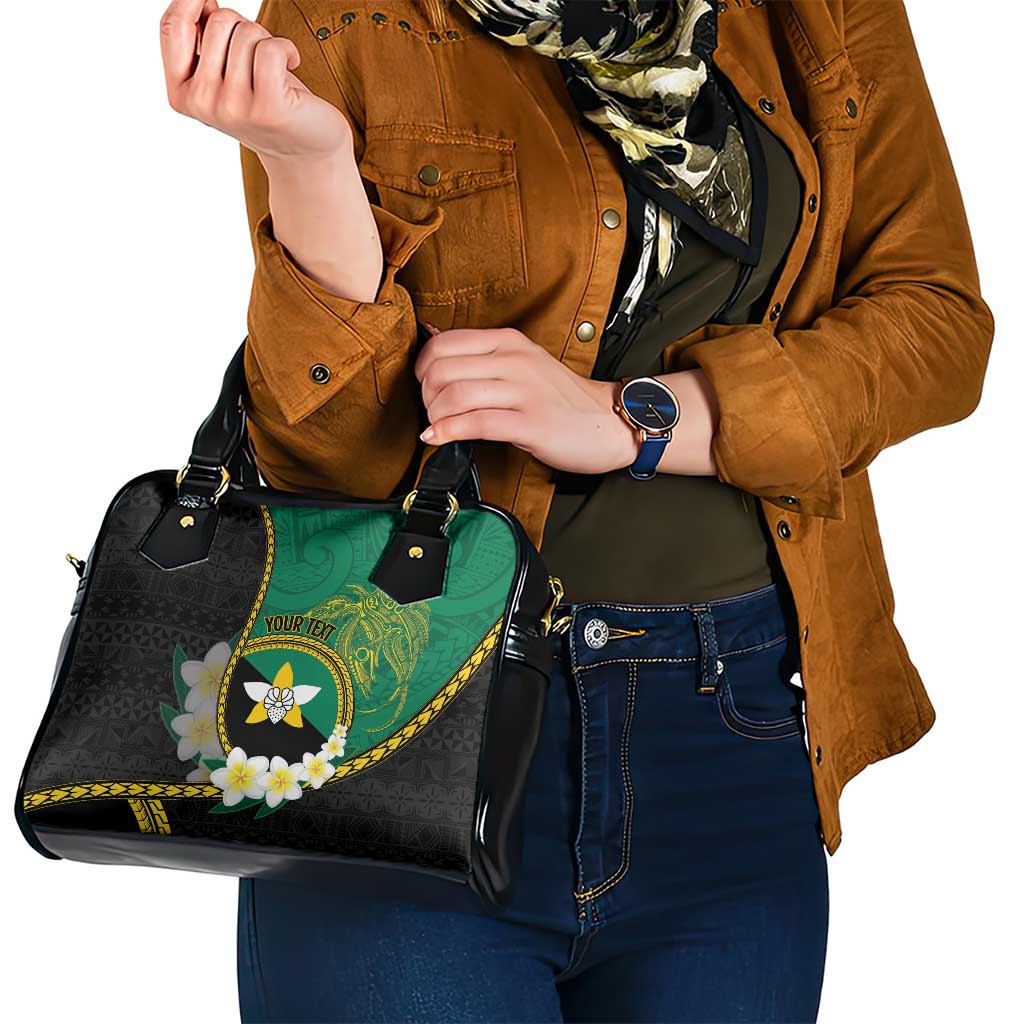 Personalised PNG Enga Provins Shoulder Handbag Papua New Guinea Plumeria Melanesian Pattern - Polynesian Pride