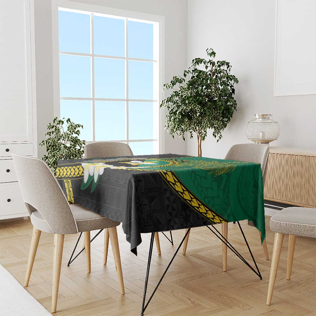 Personalised PNG Enga Provins Tablecloth Papua New Guinea Plumeria Melanesian Pattern - Polynesian Pride