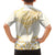 Gold White New Zealand Manta Ray Family Matching Off The Shoulder Long Sleeve Dress and Hawaiian Shirt Aotearoa Maori Haehae - Polynesian Pride