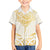 Gold White New Zealand Manta Ray Family Matching Off The Shoulder Long Sleeve Dress and Hawaiian Shirt Aotearoa Maori Haehae - Polynesian Pride