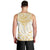 Gold White New Zealand Manta Ray Men Tank Top Aotearoa Maori Haehae - Polynesian Pride