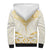 Gold White New Zealand Manta Ray Sherpa Hoodie Aotearoa Maori Haehae - Polynesian Pride