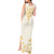 Gold White New Zealand Manta Ray Tank Maxi Dress Aotearoa Maori Haehae - Polynesian Pride