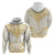 Gold White New Zealand Manta Ray Zip Hoodie Aotearoa Maori Haehae - Polynesian Pride