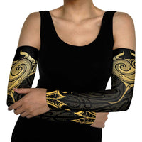 Gold Black New Zealand Manta Ray Arm Sleeves Aotearoa Maori Haehae - Polynesian Pride
