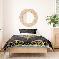 Gold Black New Zealand Manta Ray Bedding Set Aotearoa Maori Haehae - Polynesian Pride
