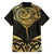 Gold Black New Zealand Manta Ray Family Matching Long Sleeve Bodycon Dress and Hawaiian Shirt Aotearoa Maori Haehae - Polynesian Pride
