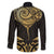 Gold Black New Zealand Manta Ray Family Matching Long Sleeve Bodycon Dress and Hawaiian Shirt Aotearoa Maori Haehae - Polynesian Pride