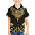 Gold Black New Zealand Manta Ray Family Matching Long Sleeve Bodycon Dress and Hawaiian Shirt Aotearoa Maori Haehae - Polynesian Pride