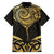 Gold Black New Zealand Manta Ray Family Matching Off The Shoulder Long Sleeve Dress and Hawaiian Shirt Aotearoa Maori Haehae - Polynesian Pride