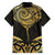 Gold Black New Zealand Manta Ray Family Matching Short Sleeve Bodycon Dress and Hawaiian Shirt Aotearoa Maori Haehae - Polynesian Pride