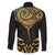 Gold Black New Zealand Manta Ray Family Matching Short Sleeve Bodycon Dress and Hawaiian Shirt Aotearoa Maori Haehae - Polynesian Pride