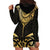 Gold Black New Zealand Manta Ray Hoodie Dress Aotearoa Maori Haehae - Polynesian Pride